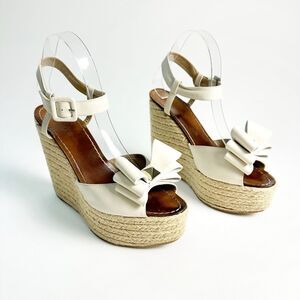 Valentino Cream Wedge Sandals